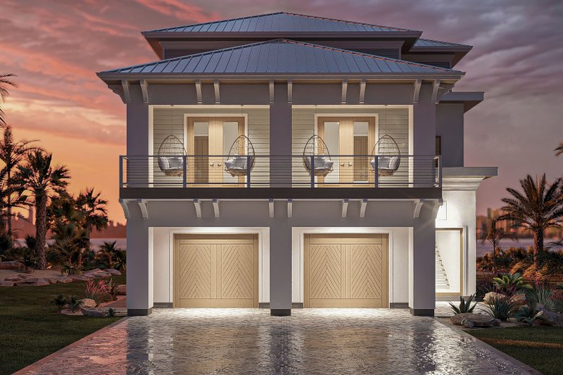 House Blueprint - Exterior - Front Elevation for Beach House Plan #455-378 - 4 bed, 3.5 bath