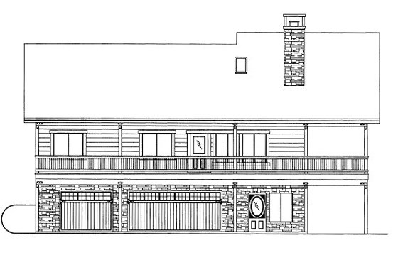 Exterior - Front Elevation 3 for Log House Plan #117-679 - 3 bed, 2 bath