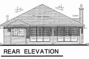Exterior - Rear Elevation for Traditional House Plan #18-9208 - 3 bed, 2 bath