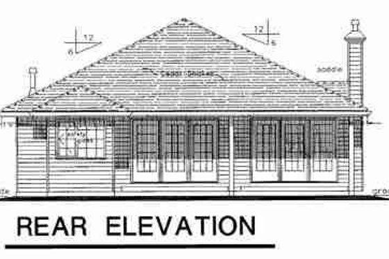Exterior - Rear Elevation for Traditional House Plan #18-9208 - 3 bed, 2 bath
