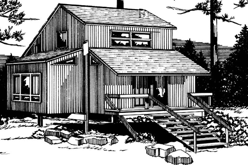 House Plan Design - Cabin Exterior - Front Elevation Plan #320-1323