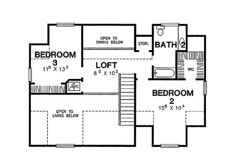 Architectural House Design - Floor Plan - Upper Floor for Victorian House Plan #472-145 - 3 bed, 2.5 bath