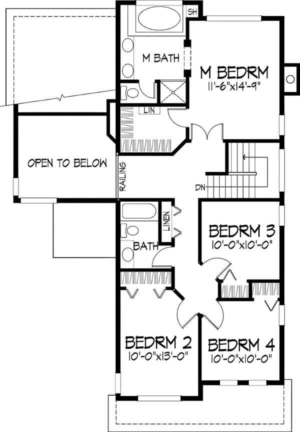 House Blueprint - Contemporary Floor Plan - Upper Floor Plan #320-636