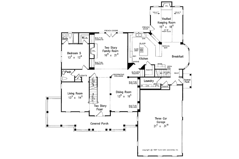 Home Plan - Floor Plan - Main Floor for Victorian House Plan #927-488 - 5 bed, 4.5 bath
