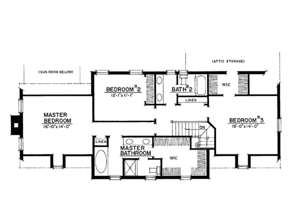 Dream House Plan - Country Floor Plan - Upper Floor Plan #1016-93