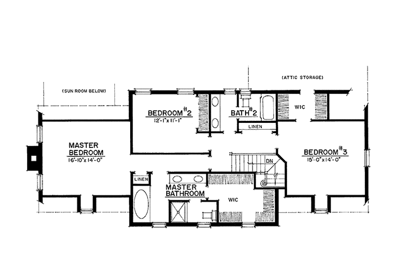 Home Plan - Floor Plan - Upper Floor for Country House Plan #1016-93 - 3 bed, 2.5 bath