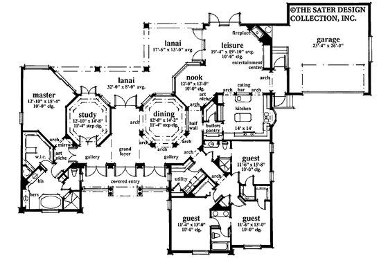 Floor Plan - Main Floor for Classical House Plan #930-80 - 4 bed, 3 bath