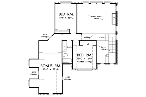 Floor Plan - Upper Floor for Country House Plan #929-657 - 3 bed, 2.5 bath