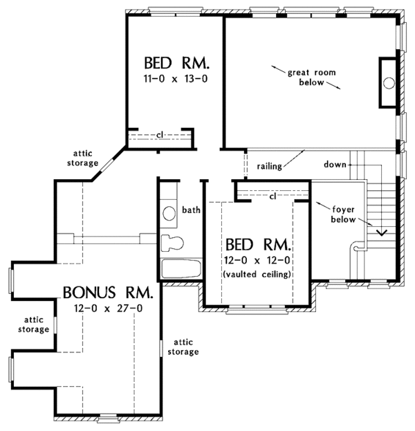 House Plan Design - Country Floor Plan - Upper Floor Plan #929-657