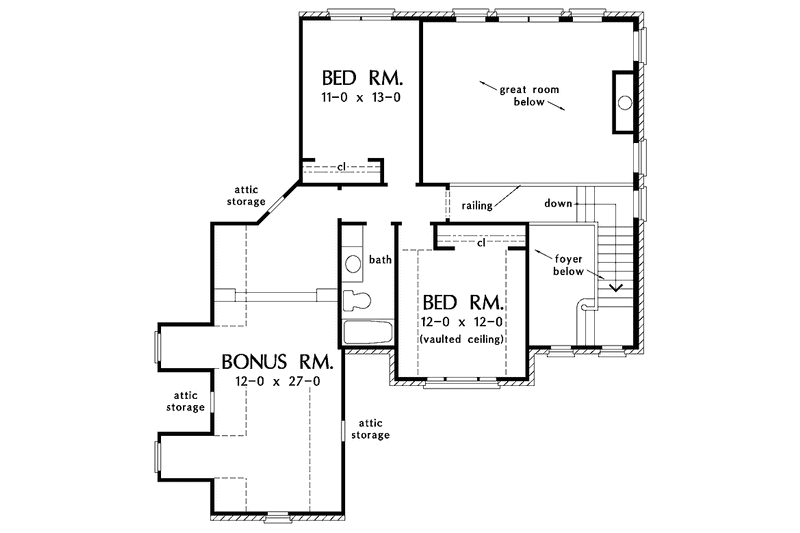 Home Plan - Floor Plan - Upper Floor for Country House Plan #929-657 - 3 bed, 2.5 bath