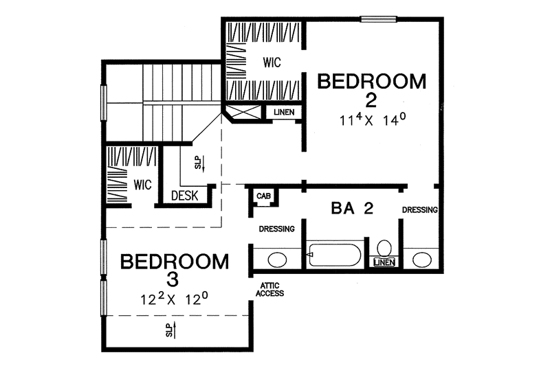 Home Plan - Floor Plan - Upper Floor for Craftsman House Plan #472-181 - 3 bed, 2.5 bath