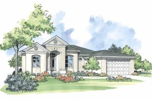 Mediterranean Exterior - Front Elevation Plan #930-374