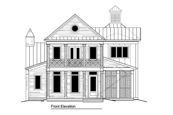 Exterior - Front Elevation 3 for Beach House Plan #1081-44 - 3 bed, 3.5 bath