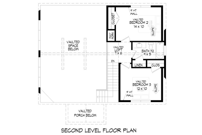 Architectural House Design - Floor Plan - Upper Floor for Country House Plan #932-1384 - 3 bed, 2.5 bath