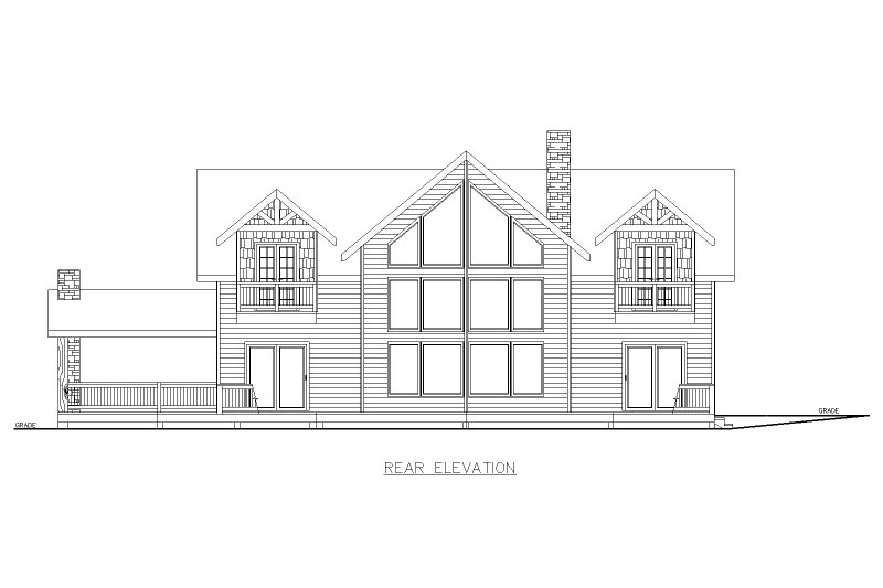 House Plan Design - Exterior - Rear Elevation for Craftsman House Plan #117-1077 - 4 bed, 3.5 bath