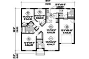 European Style House Plan - 3 Beds 1 Baths 1251 Sq/Ft Plan #25-4550 