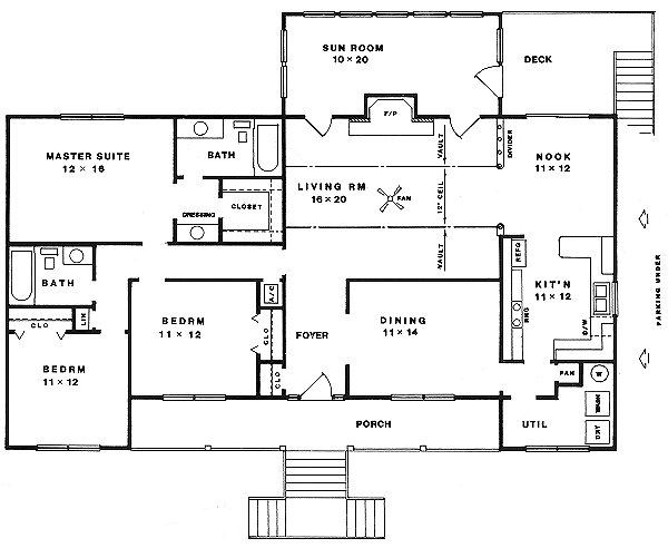 Home Plan - Traditional Floor Plan - Main Floor Plan #14-113