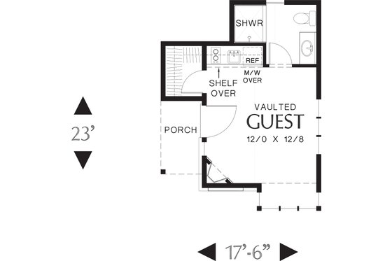 Main Level floor plan - 300 square foot Cottage