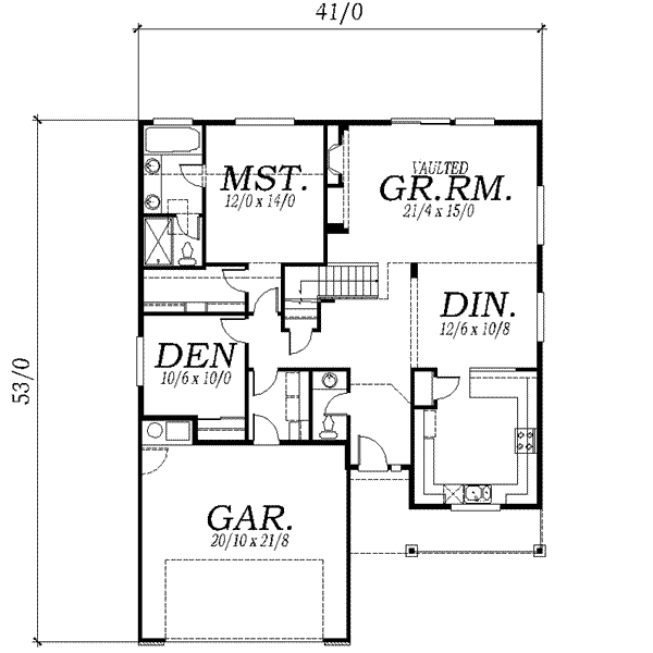 Traditional Floor Plan - Main Floor Plan #130-142