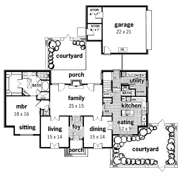 Home Plan - European Floor Plan - Main Floor Plan #45-210