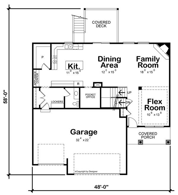 Home Plan - Farmhouse Floor Plan - Main Floor Plan #20-2480