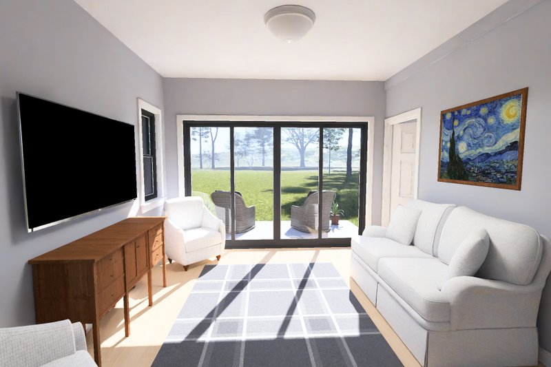 House Blueprint - Interior - Family Room 1 for Modern House Plan #513-2481 - 2 bed, 2 bath