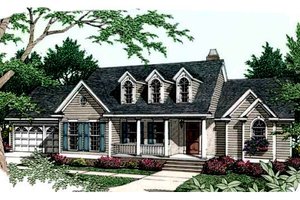 Southern Exterior - Front Elevation Plan #406-205