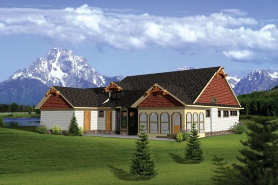Exterior - Rear Elevation for Craftsman House Plan #70-1106 - 4 bed, 3.5 bath