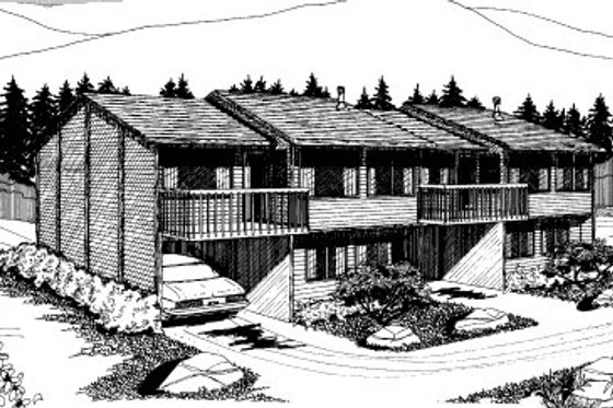 Exterior - Front Elevation House Plan #303-156 - 2 bed, 2 bath
