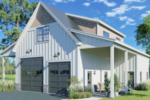 Architectural House Design - Exterior - Front Elevation for Country House Plan #932-1417 - 2 bed, 2 bath