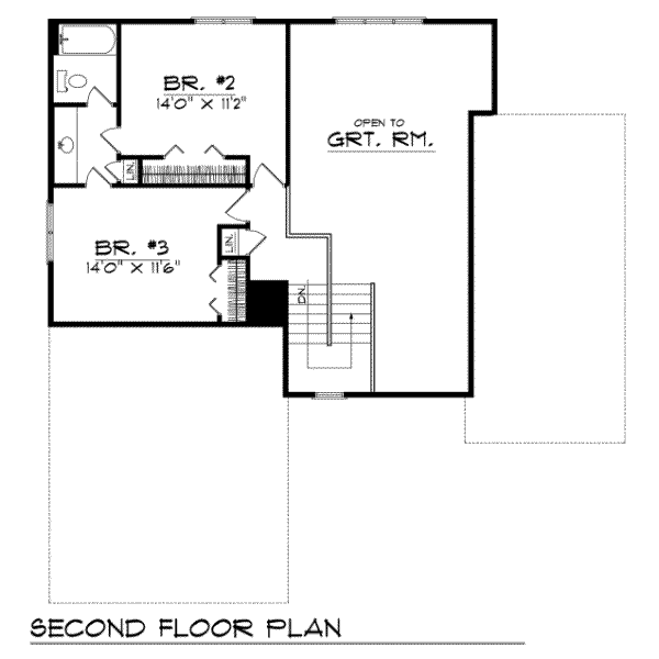 Traditional Floor Plan - Upper Floor Plan #70-283
