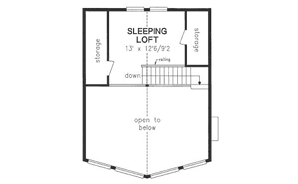 House Design - Cabin Floor Plan - Upper Floor Plan #18-4501