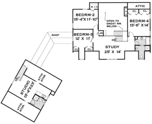 Home Plan - Traditional Floor Plan - Upper Floor Plan #3-222
