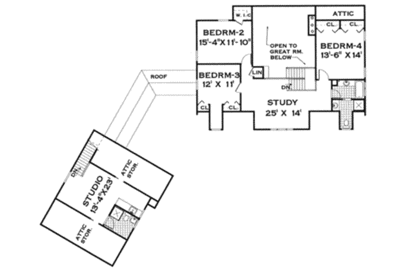Dream House Plan - Floor Plan - Upper Floor for Traditional House Plan #3-222 - 4 bed, 3.5 bath