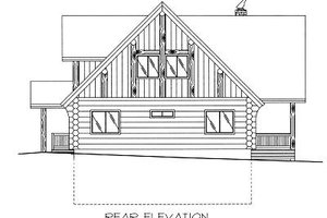 Exterior - Rear Elevation for Log House Plan #117-415 - 4 bed, 3 bath