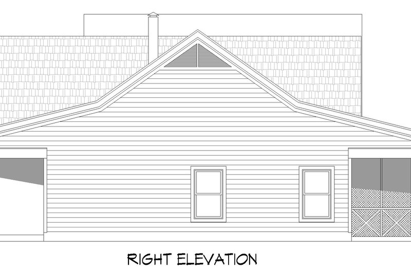 House Blueprint - Exterior - Other Elevation 1 for Southern House Plan #932-850 - 2 bed, 2 bath
