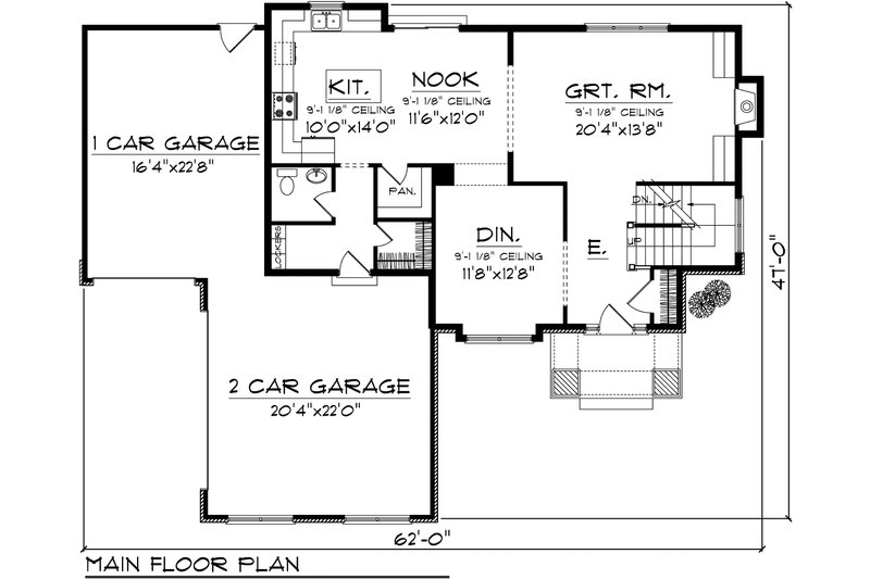 Home Plan - Floor Plan - Main Floor House Plan #70-1102 - 4 bed, 2.5 bath