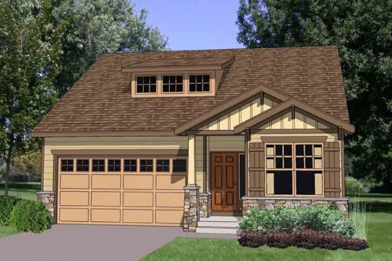 Exterior - Front Elevation for Bungalow House Plan #116-269 - 3 bed, 2.5 bath