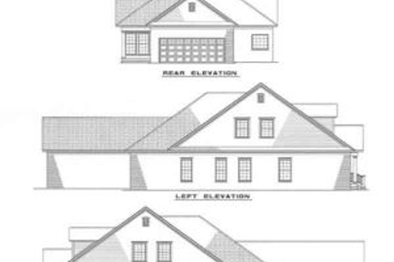 House Blueprint - Exterior - Rear Elevation for Southern House Plan #17-279 - 3 bed, 2.5 bath