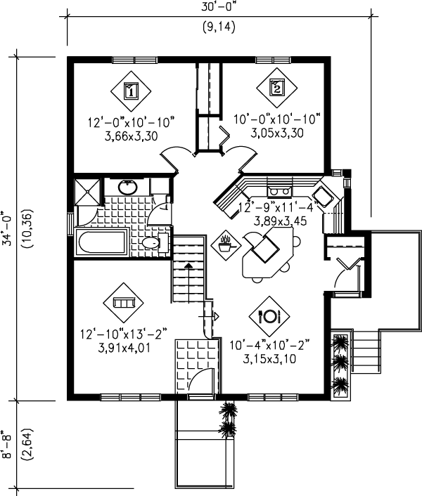 Traditional Floor Plan - Main Floor Plan #25-198