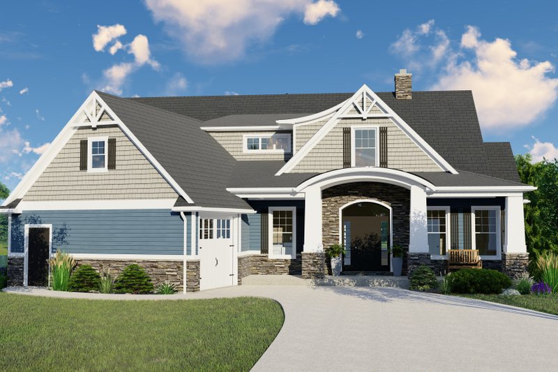 Architectural House Design - Cottage Exterior - Front Elevation Plan #1064-186