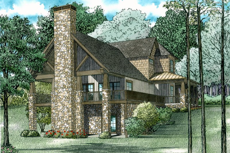House Blueprint - Exterior - Rear Elevation for Country House Plan #17-3471 - 3 bed, 2.5 bath