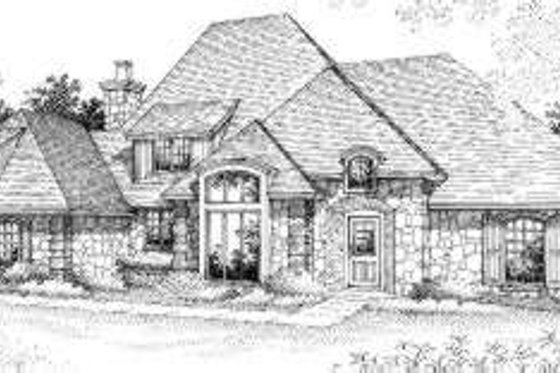 Exterior - Front Elevation for European House Plan #310-131 - 4 bed, 3.5 bath