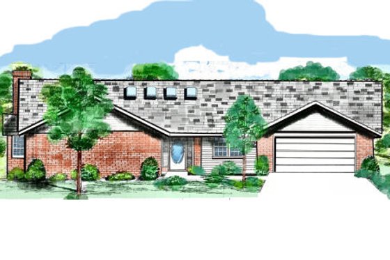Exterior - Front Elevation for Traditional House Plan #52-228 - 3 bed, 3 bath