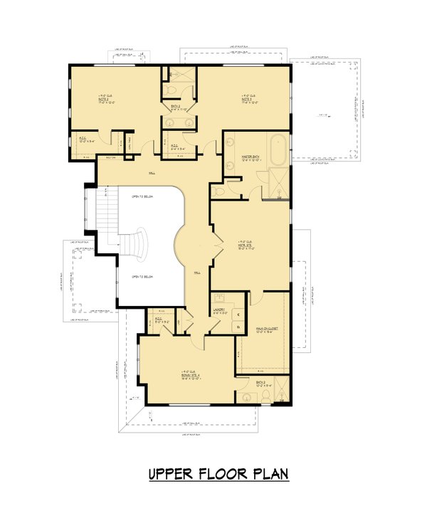 Home Plan - Contemporary Floor Plan - Upper Floor Plan #1066-230