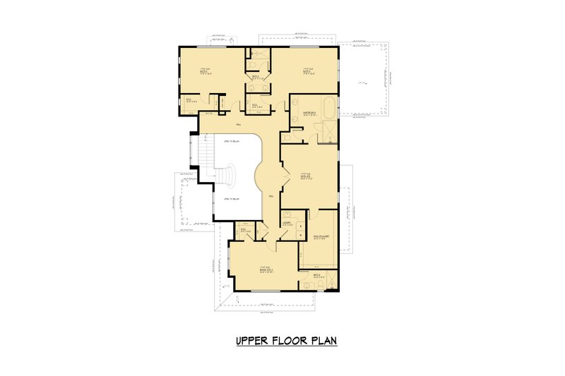 House Blueprint - Floor Plan - Upper Floor for Contemporary House Plan #1066-230 - 5 bed, 4.5 bath