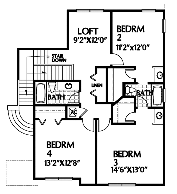 Dream House Plan - Contemporary Floor Plan - Upper Floor Plan #999-38