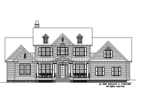 Exterior - Front Elevation 4 for Country House Plan #929-831 - 5 bed, 4.5 bath