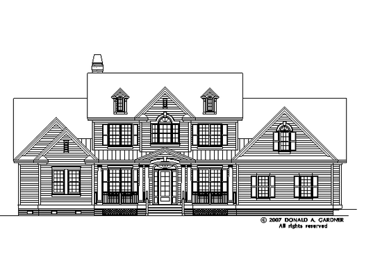 Exterior - Front Elevation 4 for Country House Plan #929-831 - 5 bed, 4.5 bath