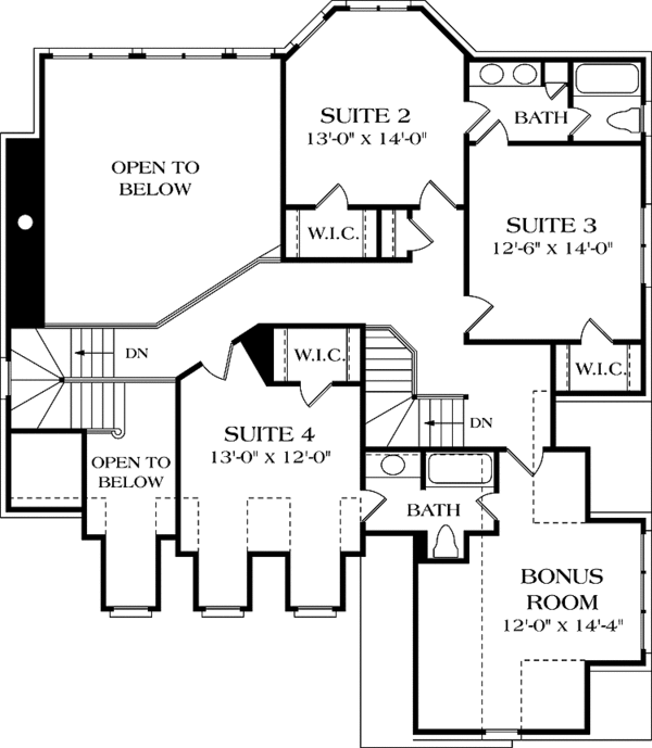 House Plan Design - Country Floor Plan - Upper Floor Plan #453-555